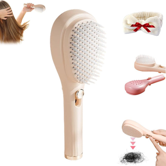 One-Click Self-Cleaning Hairbrush Comb