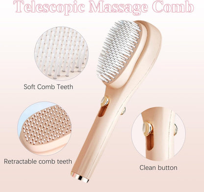 One-Click Self-Cleaning Hairbrush Comb