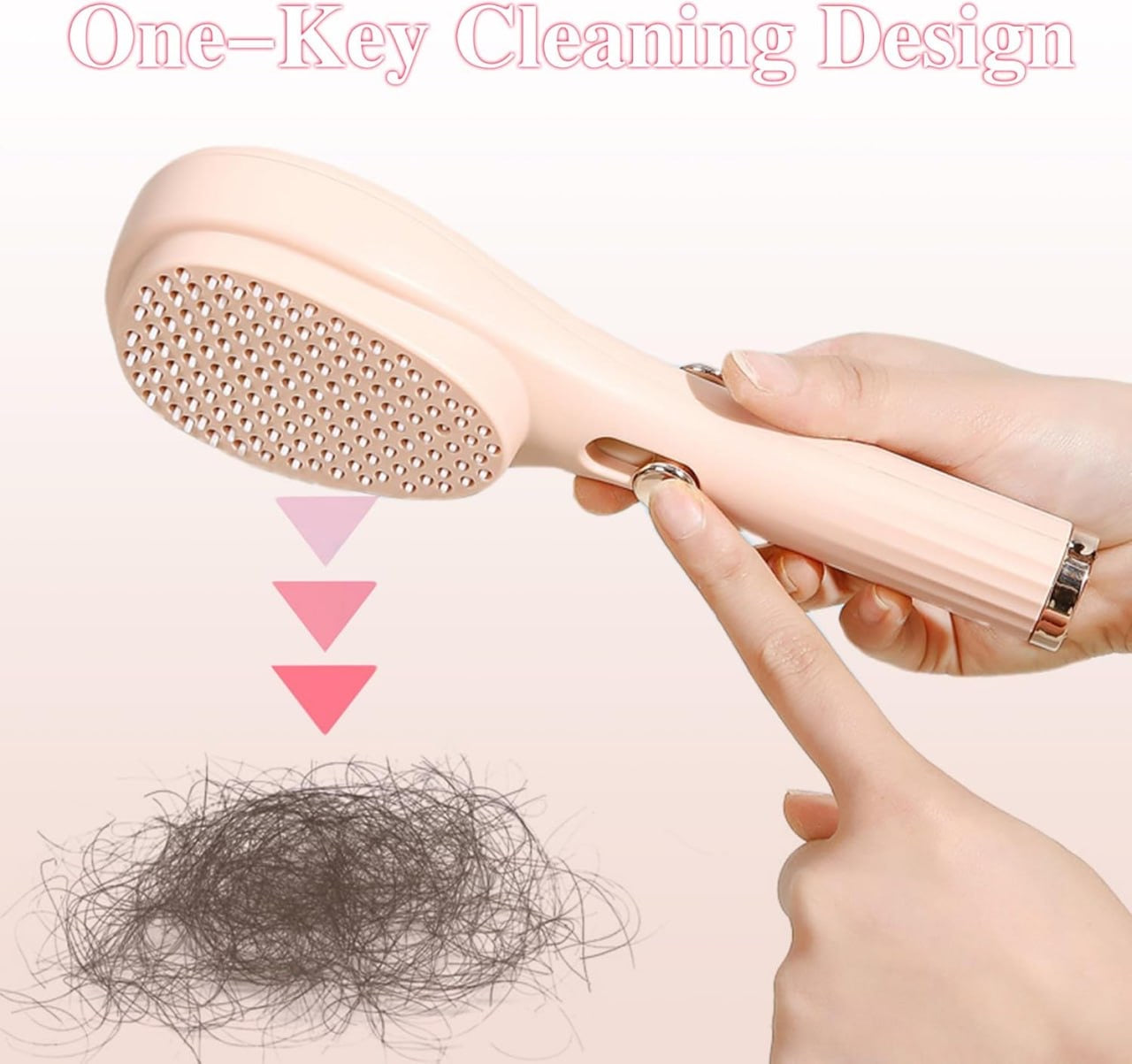 One-Click Self-Cleaning Hairbrush Comb