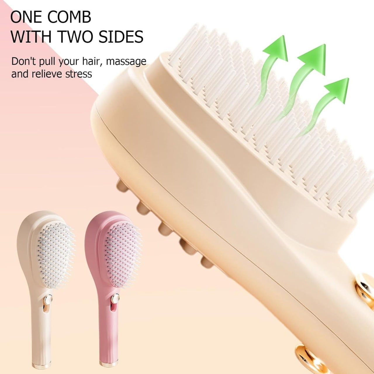 One-Click Self-Cleaning Hairbrush Comb